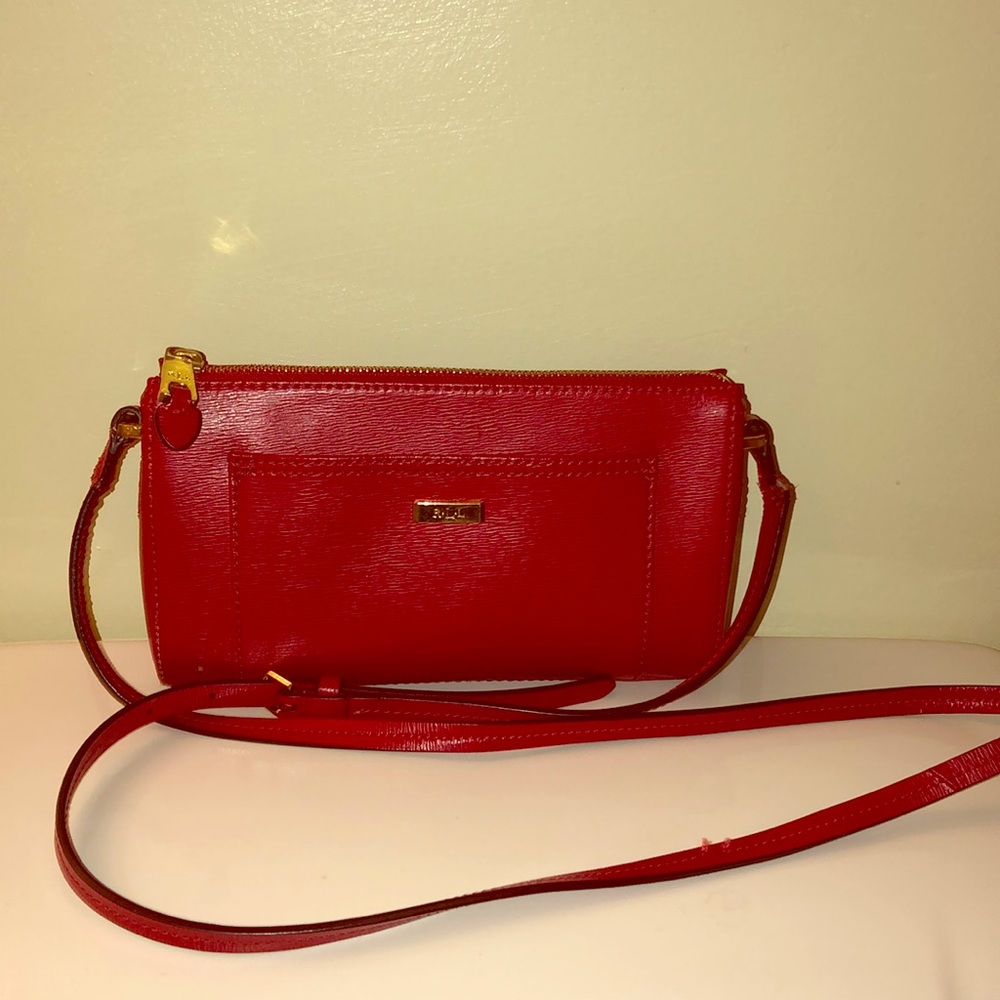Ralph Lauren red & gold crossbody
